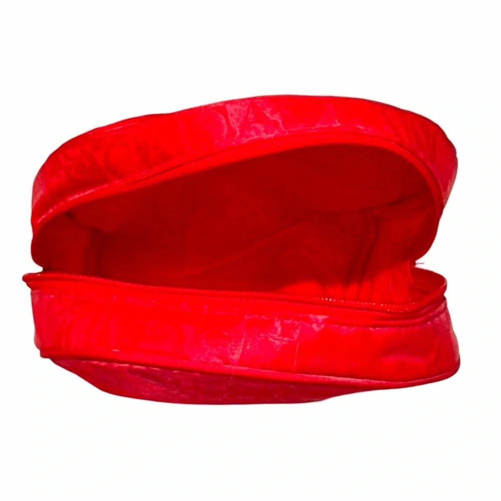 Chantecaille Red Jacquard Cosmetic Bag | Zip Makeup Travel Organizer | NWOT